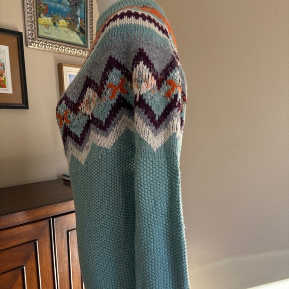 J.Crew Fair Isle Sweater – Seafoam Green Multicolor – NWT – Winter Knit Size S - Picture 3 of 6